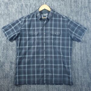 Kuhl Eluxur Short Sleeve Shirt Mens XL Blue Plaid Gorpcore Outdoor Hiking